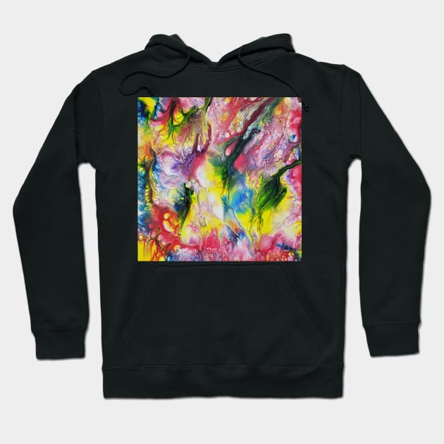 Vivid Multicolor Abstract Hoodie by Klssaginaw